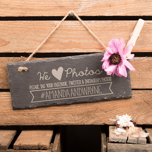 Personalised Hanging Slate Sign - Tag Your Photos
