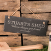 Personalised Hanging Slate Sign - Where Things Get Fixed,  Eventually