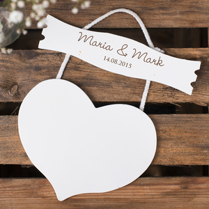 Personalised Hanging White Wooden Door Sign
