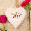 Personalised Hanging White Wooden Heart - World