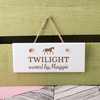 Personalised Hanging White Wooden Sign - Owned By