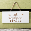 Personalised Hanging White Wooden Sign - Stable