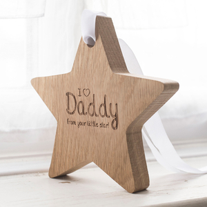 Personalised Hanging Wooden Star - I Love Daddy