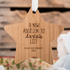 Personalised Hanging Wooden Star - New Addition To Santa