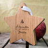 Personalised Hanging Wooden Star - Our First Christmas