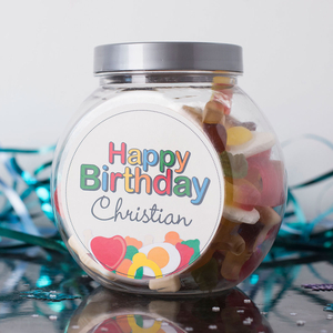 Personalised Haribo Sweet Jar - Birthday Jellies