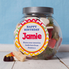 Personalised Haribo Sweet Jar - Birthday Zig Zag