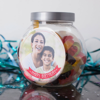 Personalised Haribo Sweet Jar - Happy Birthday Photo Upload