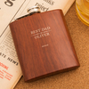 Personalised Harvey Makin Wood Look Hip Flask