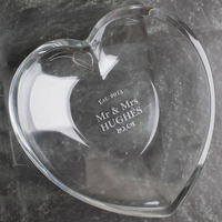 Personalised Heart Glass Bowl - Mr & Mrs