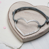 Personalised Heart Grey Cord Bracelet