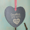 Personalised Heart-Shape Slate Hanging Keepsake - Some Bunny Loves You