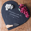 Personalised Heart-Shaped Slate Cheeseboard - Christmas With The...