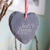 Personalised Heart-Shaped Slate Hanging Keepsake - Best Friends