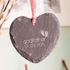 Personalised Heart-Shaped Slate Hanging Keepsake - Godfather