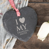 Personalised Heart-Shaped Slate Hanging Keepsake - I Love My Grandma