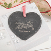 Personalised Heart-Shaped Slate Hanging Keepsake - Merry Christmas