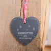 Personalised Heart-Shaped Slate Hanging Keepsake - My First Christmas