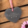 Personalised Heart-Shaped Slate Hanging Keepsake - Promoted To Grandma