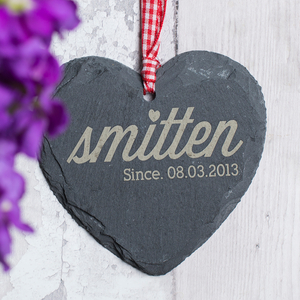 Personalised Heart-Shaped Slate Hanging Keepsake - Smitten