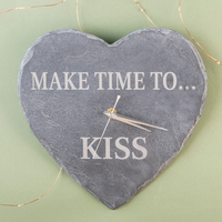Personalised Heart Slate Clock - Make Time To...