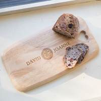 Personalised Heart Wooden Large Chopping Board - Couples