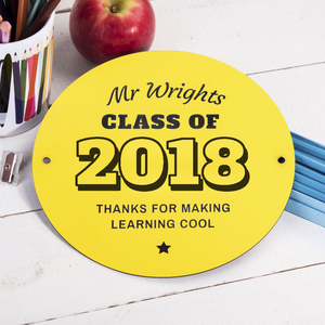 Personalised Heritage Yellow Plaque - Class Of