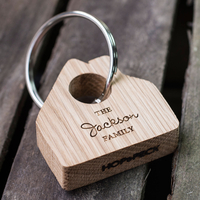 Personalised House Shaped Keyring - Family Name