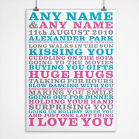 Personalised I Love You Print
