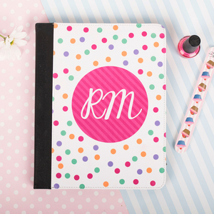 Personalised iPad Case - Polka Dot Initials