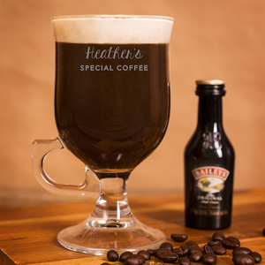 Personalised Irish Coffee Glass With Baileys Miniature - Special Coffee