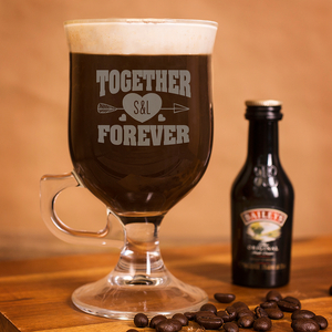 Personalised Irish Coffee Glass With Baileys Miniature - Together Forever