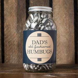 Personalised Jar Of Humbug Sweets - Old Fashioned Humbugs