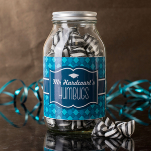 Personalised Jar Of Humbug Sweets - Teacher
