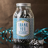 Personalised Jar Of Humbug Sweets - Thank You Stripes