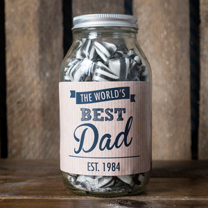 Personalised Jar Of Humbug Sweets - World
