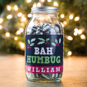 Personalised Jar Of Humbugs - Bah Humbug