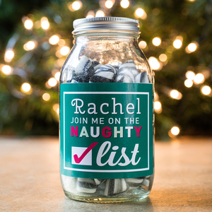 Personalised Jar Of Humbugs - Naughty List