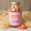 Personalised Jar Of Rhubarb & Custard Sweets - Happy Easter