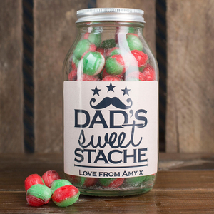 Personalised Jar Of Rosy Apple Sweets - Dad