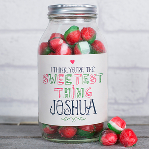 Personalised Jar Of Rosy Apple Sweets - Sweetest Thing