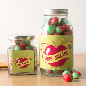 Personalised Jar Of Rosy Apple Sweets - Teacher