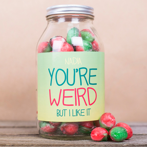 Personalised Jar Of Rosy Apple Sweets - You