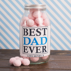 Personalised Jar of Strawberry Bon bons - Best Dad Ever
