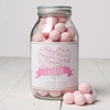 Personalised Jar Of Strawberry Bonbons - Bubbly Heart