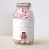 Personalised Jar of Strawberry Bonbons - Christening Teddy Bear