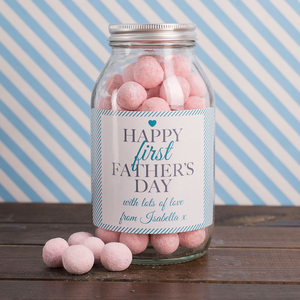 Personalised Jar Of Strawberry Bonbons - First Father