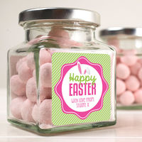 Personalised Jar of Strawberry Bonbons - Happy Easter