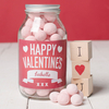 Personalised Jar Of Strawberry Bonbons - Happy Valentine