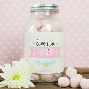 Personalised Jar Of Strawberry Bonbons - Love You
